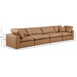 Meridian Furniture Comfy Cognac Vegan Leather 4-Pc. Modular Sofa