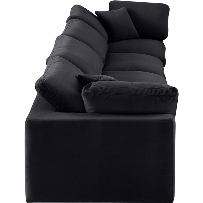 Meridian Furniture Comfy Black Velvet 4-Pc. Modular Sofa