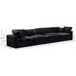 Meridian Furniture Comfy Black Velvet 4-Pc. Modular Sofa
