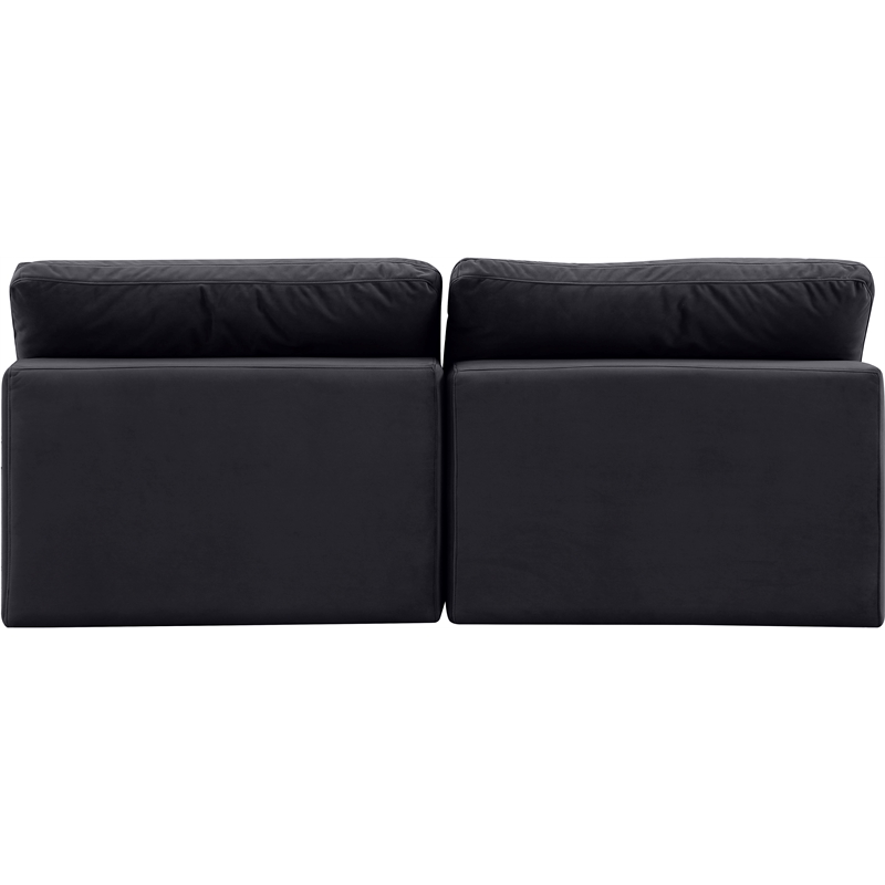 Meridian Furniture Comfy Black Velvet 2-Pc. Modular Sofa