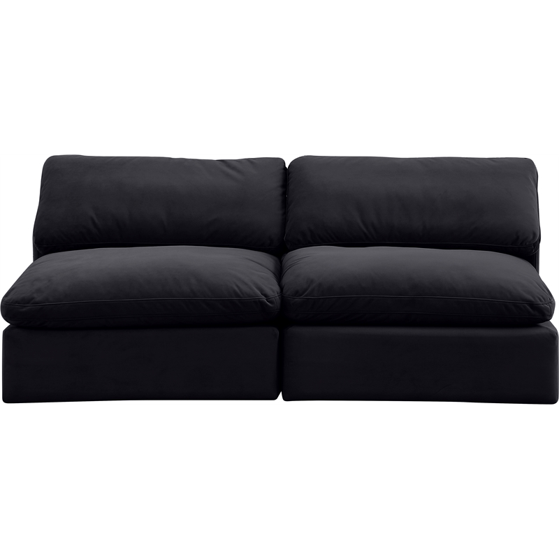 Meridian Furniture Comfy Black Velvet 2-Pc. Modular Sofa
