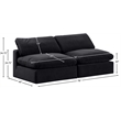 Meridian Furniture Comfy Black Velvet 2-Pc. Modular Sofa