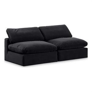 Meridian Furniture Comfy Black Velvet 2-Pc. Modular Sofa
