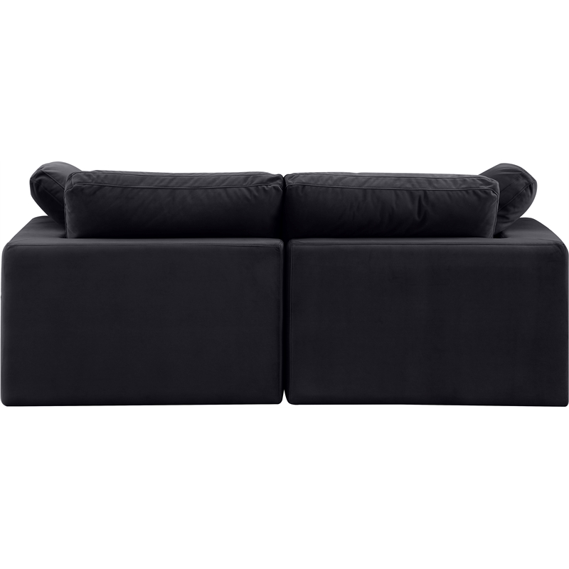 Meridian Furniture Comfy Black Velvet 2-Pc. Modular Sofa