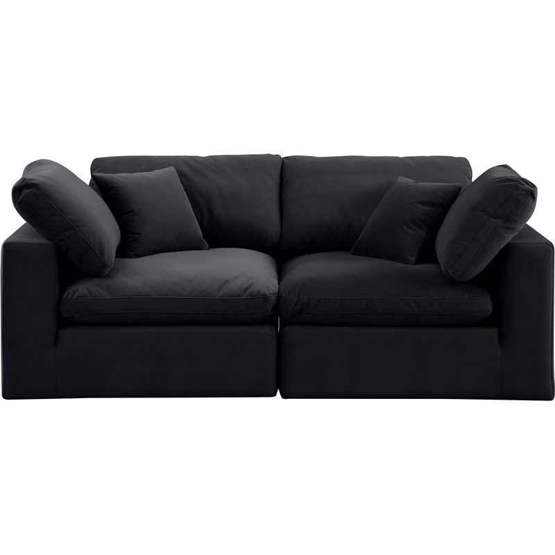 Meridian Furniture Comfy Black Velvet 2-Pc. Modular Sofa