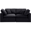 Meridian Furniture Comfy Black Velvet 2-Pc. Modular Sofa