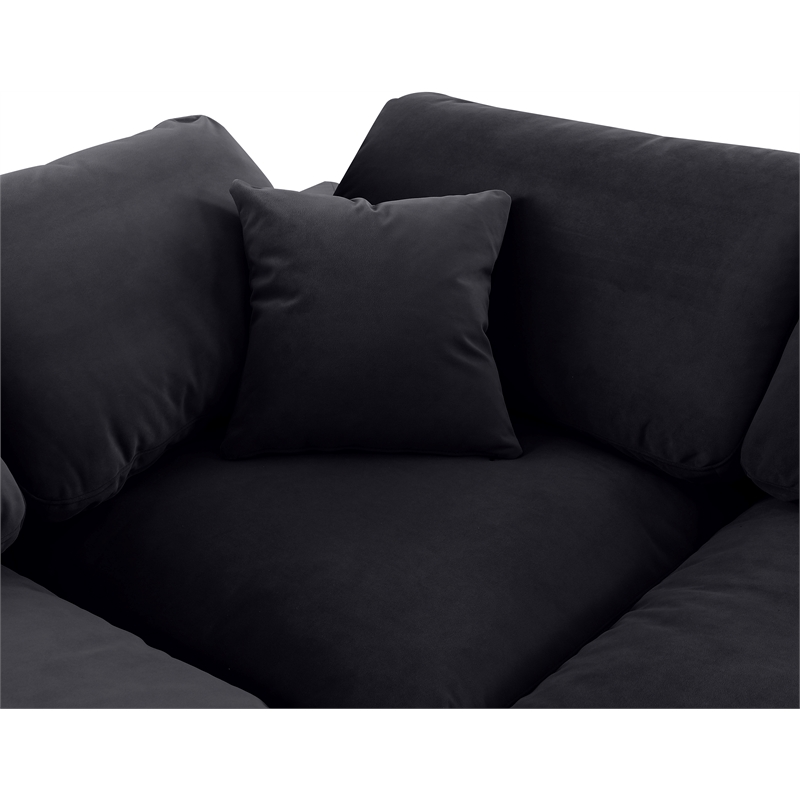 Meridian Furniture Comfy Black Velvet 2-Pc. Modular Sofa