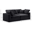 Meridian Furniture Comfy Black Velvet 2-Pc. Modular Sofa
