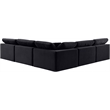 Meridian Furniture Comfy Black Velvet 5-Pc. Modular Sectional