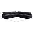 Meridian Furniture Comfy Black Velvet 5-Pc. Modular Sectional