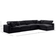 Meridian Furniture Comfy Black Velvet 5-Pc. Modular Sectional