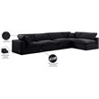 Meridian Furniture Comfy Black Velvet 5-Pc. Modular Sectional