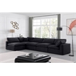 Meridian Furniture Comfy Black Velvet 5-Pc. Modular Sectional