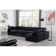 Meridian Furniture Comfy Black Velvet 5-Pc. Modular Sectional