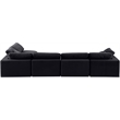 Meridian Furniture Comfy Black Velvet 5-Pc. Modular Sectional