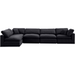 Meridian Furniture Comfy Black Velvet 5-Pc. Modular Sectional