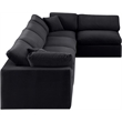 Meridian Furniture Comfy Black Velvet 5-Pc. Modular Sectional