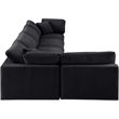 Meridian Furniture Comfy Black Velvet 5-Pc. Modular Sectional