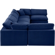 Meridian Furniture Comfy Navy Velvet 6-Pc. Modular Sectional