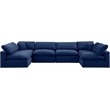 Meridian Furniture Comfy Navy Velvet 6-Pc. Modular Sectional