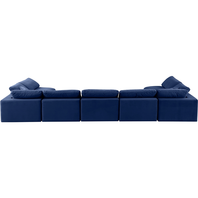 Meridian Furniture Comfy Navy Velvet 7-Pc. Modular Sectional