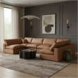Meridian Furniture Comfy Cognac Vegan Leather 6-Pc. Modular Sectional