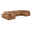 Meridian Furniture Comfy Cognac Vegan Leather 6-Pc. Modular Sectional