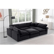 Meridian Furniture Comfy Black Velvet 6-Pc. Modular Sectional