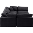 Meridian Furniture Comfy Black Velvet 6-Pc. Modular Sectional
