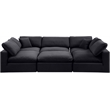 Meridian Furniture Comfy Black Velvet 6-Pc. Modular Sectional