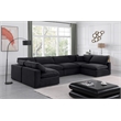 Meridian Furniture Comfy Black Velvet 6-Pc. Modular Sectional
