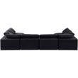 Meridian Furniture Comfy Black Velvet 6-Pc. Modular Sectional