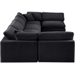 Meridian Furniture Comfy Black Velvet 6-Pc. Modular Sectional