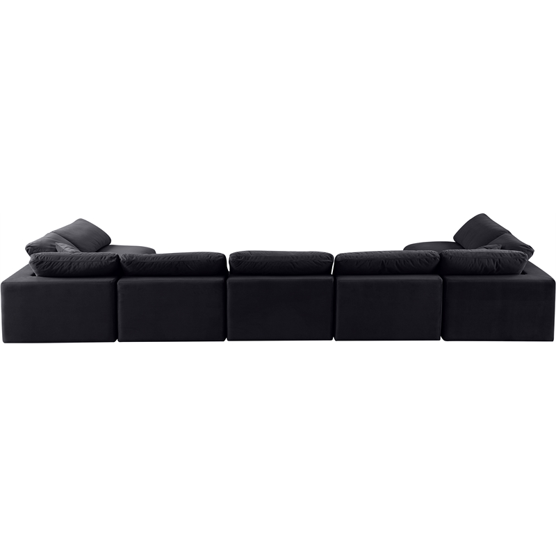 Meridian Furniture Comfy Black Velvet 7-Pc. Modular Sectional