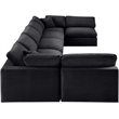 Meridian Furniture Comfy Black Velvet 7-Pc. Modular Sectional