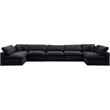Meridian Furniture Comfy Black Velvet 7-Pc. Modular Sectional