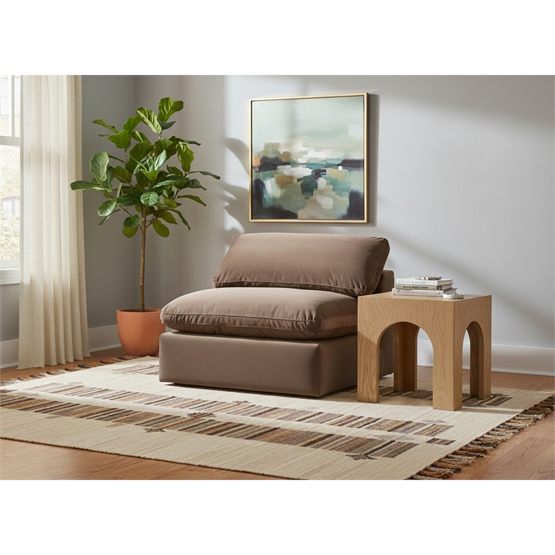 Meridian Furniture Comfy Brown Velvet Armless Chair