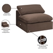 Meridian Furniture Comfy Brown Velvet Armless Chair