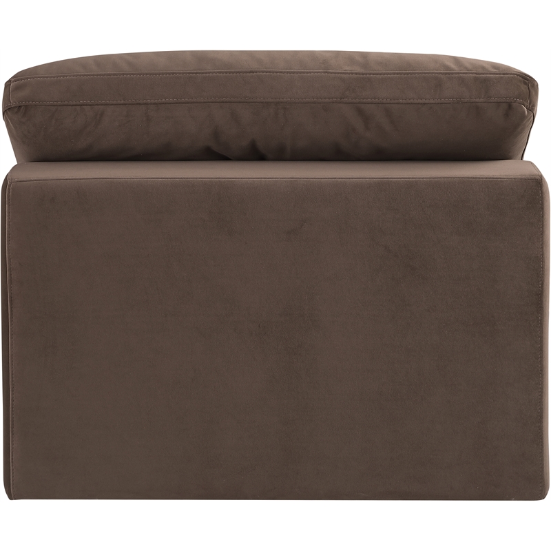 Meridian Furniture Comfy Brown Velvet Armless Chair