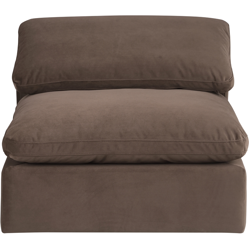 Meridian Furniture Comfy Brown Velvet Armless Chair