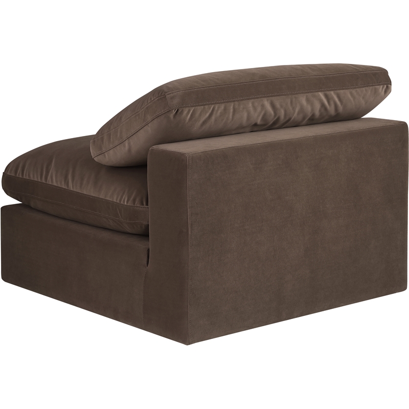 Meridian Furniture Comfy Brown Velvet Armless Chair
