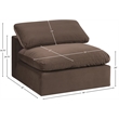 Meridian Furniture Comfy Brown Velvet Armless Chair