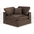 Meridian Furniture Comfy Brown Velvet Corner Chair