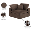 Meridian Furniture Comfy Brown Velvet Corner Chair