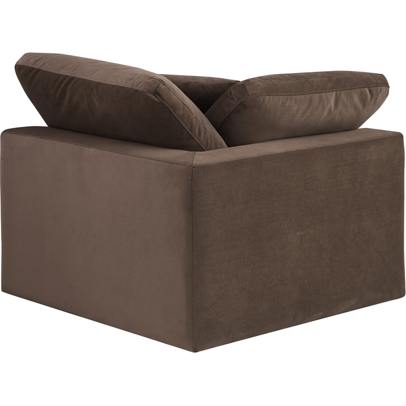 Meridian Furniture Comfy Brown Velvet Corner Chair
