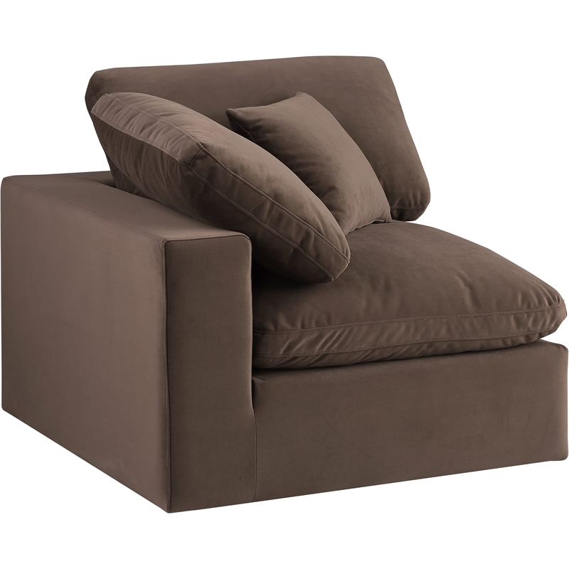 Meridian Furniture Comfy Brown Velvet Corner Chair