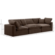 Meridian Furniture Comfy Brown Velvet 3-Pc. Modular Sofa