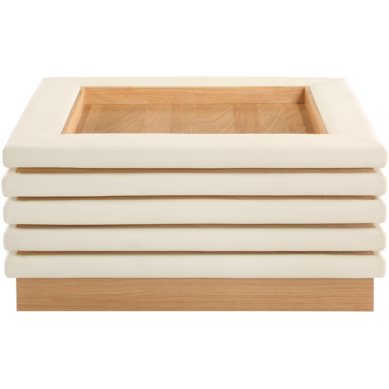Meridian Furniture Rory Cream Vegan Leather Coffee Table