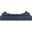 Meridian Furniture Comfy Navy Linen Textured Fabric 6-Pc. Modular Sectional