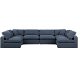 Meridian Furniture Comfy Navy Linen Textured Fabric 6-Pc. Modular Sectional